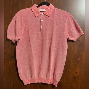 Mango Textured Red Polo Shirt